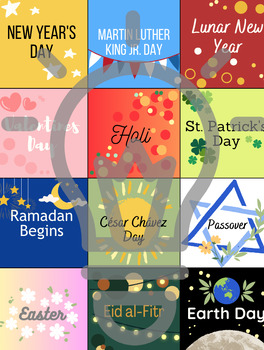 Spring Semester Holiday Calendar Markers