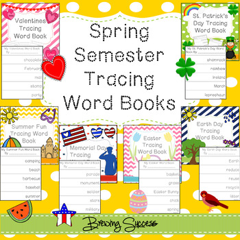 Preview of Spring Semester Trace and Read Word Books