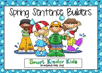 Preview of Spring Sentence Builders SMARTboard - CVC, Sight Words, Blending ESL