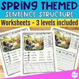 Spring Sentence Building Worksheets With Pictures for Spee