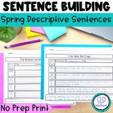 Spring Sentence Building Worksheets for Writing Complete D