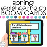 Spring Sentence Match Boom™ Cards - Distance Learning for 