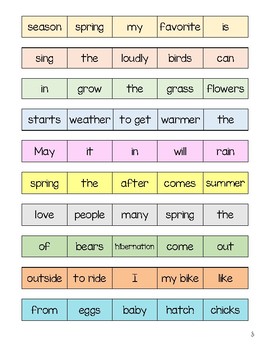 Spring Sentence Unscramble by The OG SLP | Teachers Pay Teachers