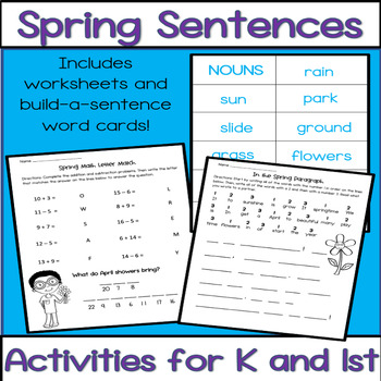 Preview of Spring Sentences Activities for Emerging Writers