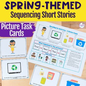 Preview of Spring Sequencing Stories with Pictures - Comprehension & Language Activities