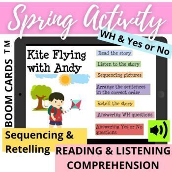 Preview of Spring SUMMER Sequencing WH Reading Listening Comprehension Story Retell – BOOM