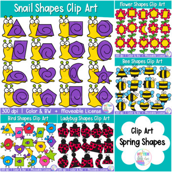 Preview of Spring Shapes Clipart Bundle