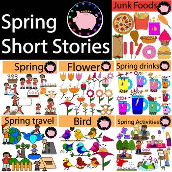 Preview of Spring - Short Stories Clip Art Bundle.Made by Miss pig