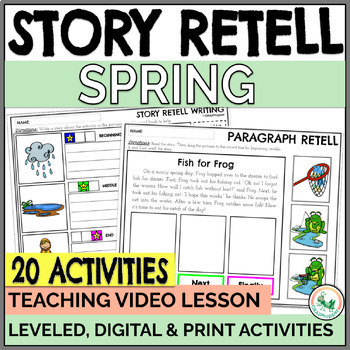 Preview of Spring Short Story Retell with Pictures Sequencing Speech Therapy Sequence Cards