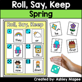 Spring Sight Word Activity Roll Say Keep Game with First 3