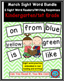 March Sight Word Bundle: 6 Emergent Readers With Writing R