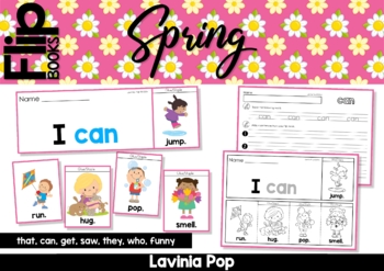 Preview of Spring Sight Word Fluency Flip Books