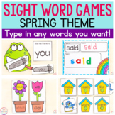 Spring Sight Word Games and Activities - Editable Word Wor