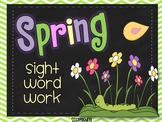 Spring Sight Word Word Work