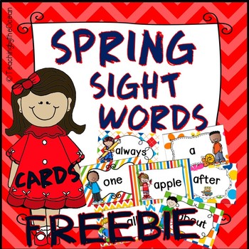 Preview of Spring Sight Words Cards FREEBIE