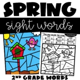 Spring Sight Words Color by Code with 2nd Grade Words