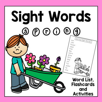 Preview of Spring Sight Words Practice Worksheets and Spring Spelling Activities