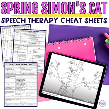 Preview of Spring Simon’s Cat Speech Therapy Cheat Sheets - Articulation and Language