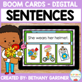 Spring Simple Sentences - Boom Cards - Distance Learning -