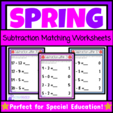 Easter & Spring Simple Subtraction Worksheets | Differentiated Math Fact Fluency