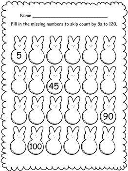 spring skip counting by 2 5 10 and 100 worksheets tpt