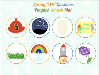 Preview of Spring Smash Mats - Vocabulary and "WH" questions BUNDLE