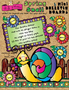 Preview of Spring Snail - Printable Mini Bulletin Board and Clip Art by DJ Inkers