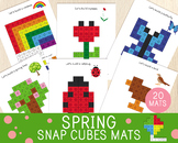 Spring Snap Cubes Mats, Connecting Cubes Task Cards, Mathl