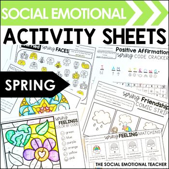 Preview of Spring Social Emotional Learning Activity Worksheets