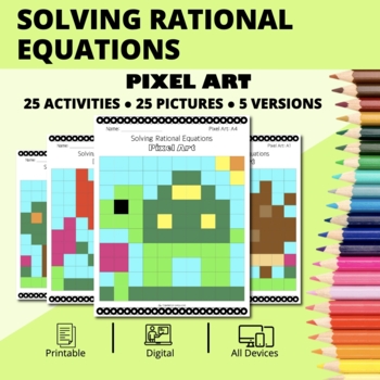 Preview of Spring: Solving Rational Equations Pixel Art Activity