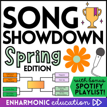 Preview of Spring Song Showdown Music Madness Tournament fun Editable Google Slides Bracket