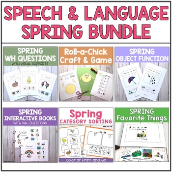 Preview of Spring Speech and Language Activities - April May Speech Therapy -Visuals Autism
