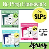 Spring No Prep Speech-Language Therapy Homework Bundle