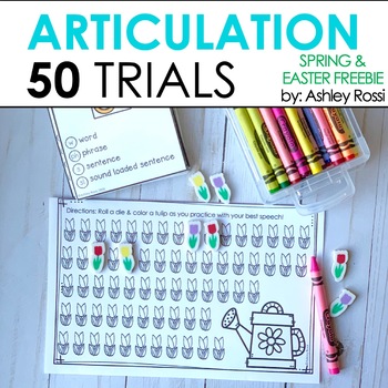 Preview of Spring Speech Therapy Activities - FREE - 50 Trials Articulation