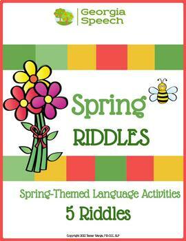 Preview of Spring Speech Therapy Activities-RIDDLES-Inferencing-Free