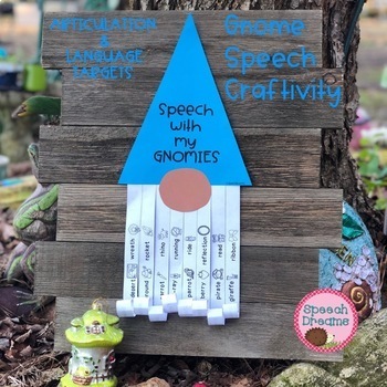 Preview of Spring Speech Therapy Gnome Craft Activities | Articulation and Language Targets