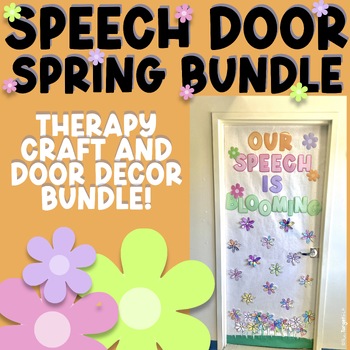 Preview of Spring Speech Therapy Craft and Door Decor Bundle for April and May Flowers!