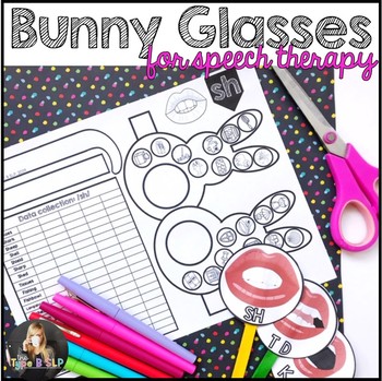 Preview of Spring Speech Therapy No Prep Craft: Funny Bunny Glasses
