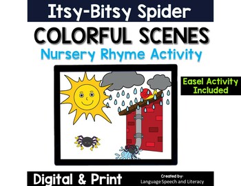 Preview of Spring Speech Therapy, Picture Scenes for Speech Therapy, Rhyme