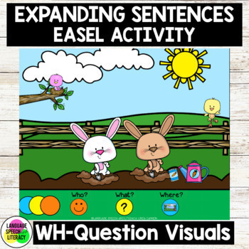 Preview of Spring Speech Therapy, Picture Scenes for Speech Therapy, WH Questions