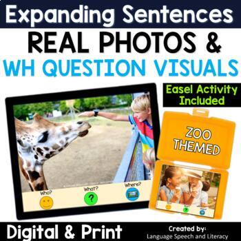 Preview of Spring Speech Therapy Picture Scenes, WH Question Visuals, ESL, Autism