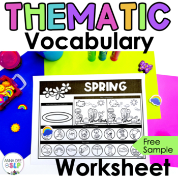 Preview of Spring Speech Therapy Vocabulary Worksheet