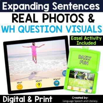 Preview of End of Year Speech Therapy Picture Scene Activity, WH Questions Visuals