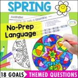 Spring Speech and Language Activities Color by Number Spri