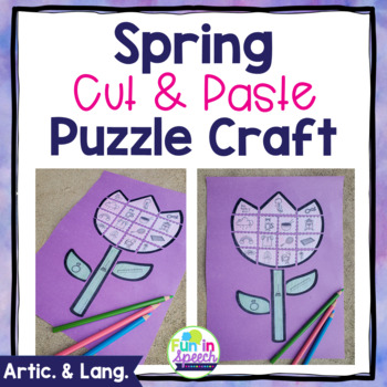 Preview of Spring Speech and Language Craft | Flower Puzzle