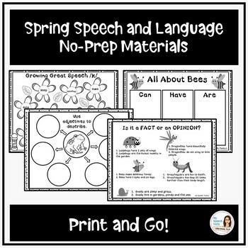 Preview of Spring Speech Therapy No-Prep Activities