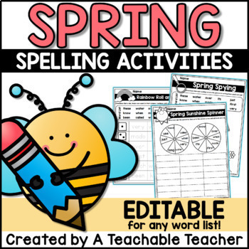 Preview of Spring Spelling Activities - EDITABLE