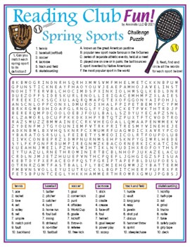 Preview of Spring Sports Jumbo Word Search Puzzle – 60 Sports Vocabulary Words