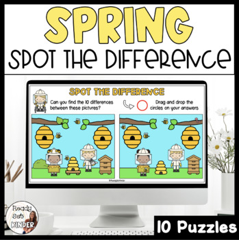 Preview of Spring Spot the Difference | Picture Puzzle | Visual Perception