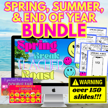 Preview of Spring, Spring Break, Summer, & End of Year Activity Bundle | SEL Fun Secondary